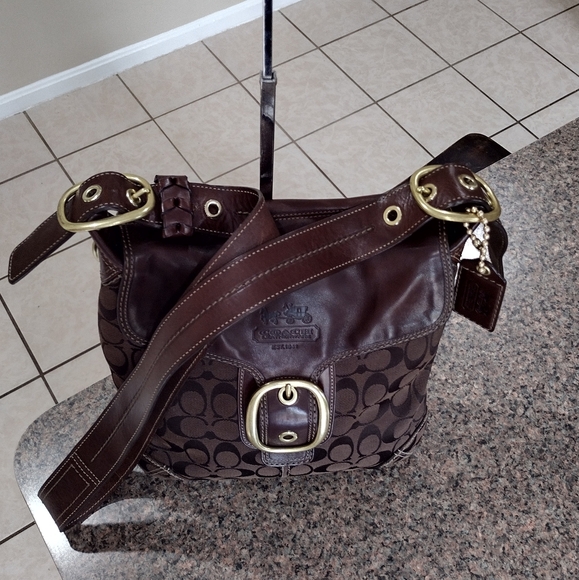 Coach Bleecker Signature C  Crossbody Bag Brown - Picture 1 of 17